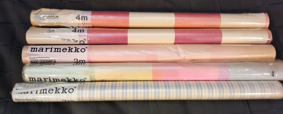 Marimekon 1970-luvun hyllypapereita 5 kpl