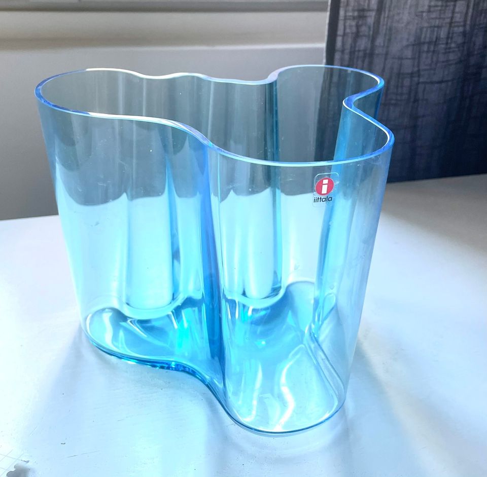 Iittala Aalto collection maljakko 160mm aqua blue