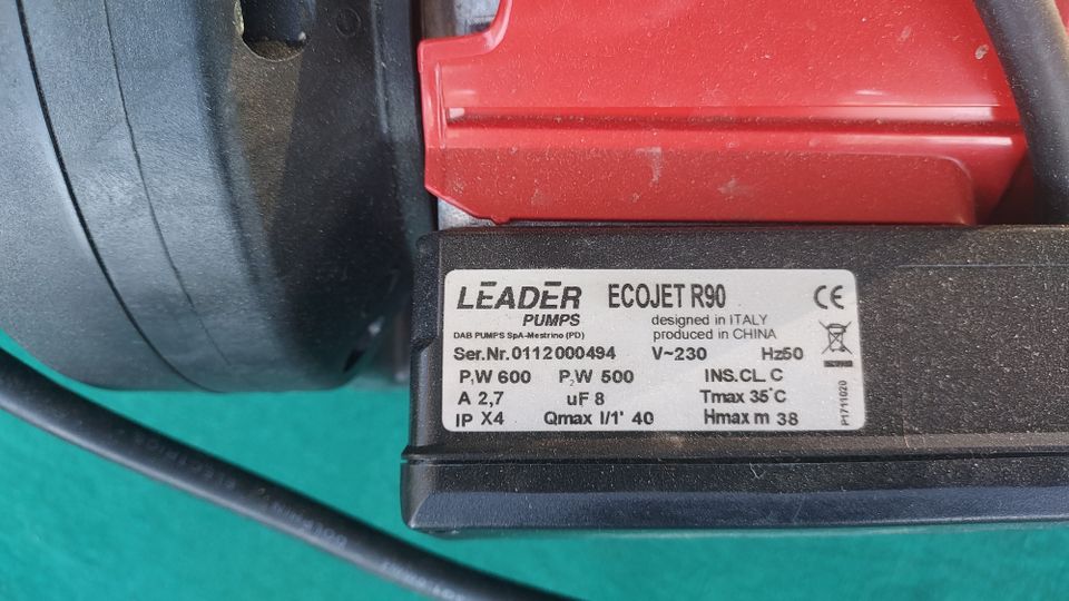 Leader Ecojet R90 600w pumppu uusi/