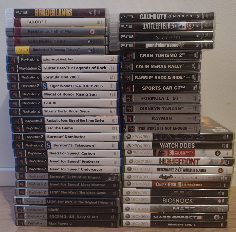 PS1, PS2, PS3 ja Xbox pelit