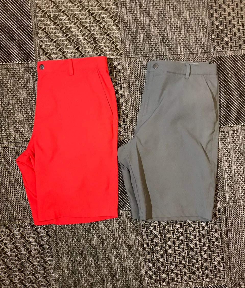 PUMA GOLF mens 38" / XXL shorts shorsit two items red & grey