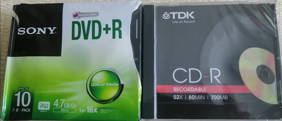 DVD+R ja CD-R, TALLENNETAVAT LEVYT
