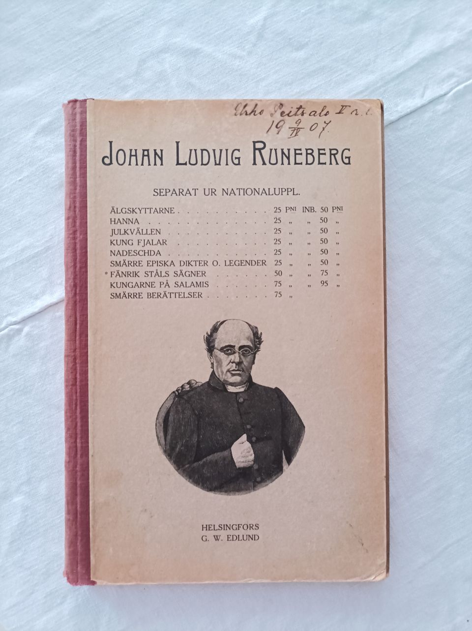 Johan Ludvig Runeberg runoja ruotsiksi 1853