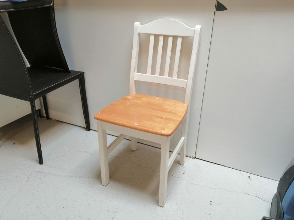 Tuoli, valkoinen/ koivu (käytetty)