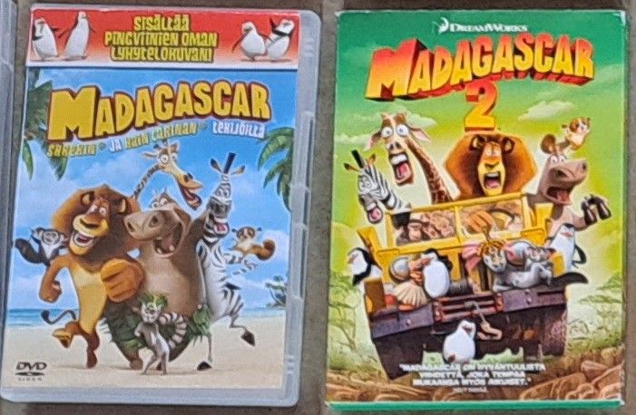 Madagascar 1 ja 2 dvdt