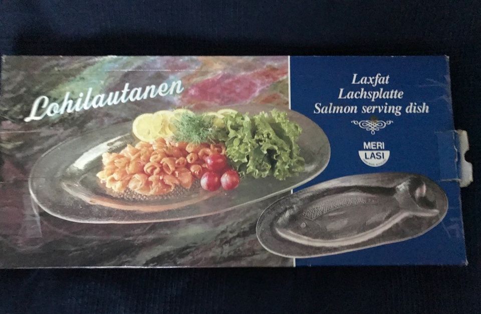 Meri Lasi tarjoilulautanen/lohilautanen Vintage 2kpl