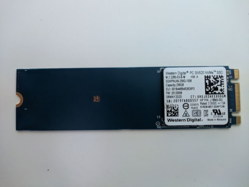 Western Digital 256GB NVME SSD