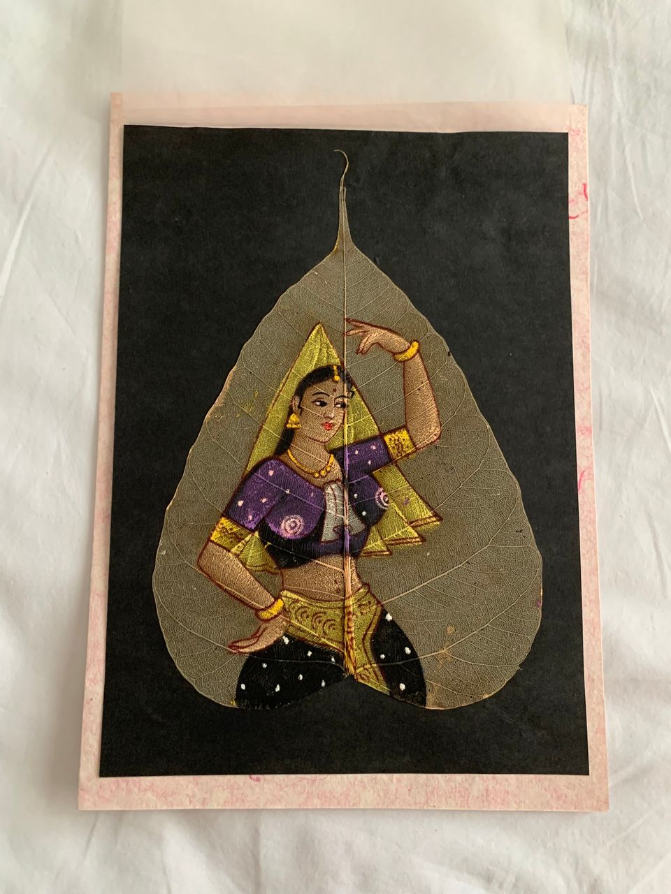 Intialainen kortti / taulu, Keltainen Huivi, UUSI