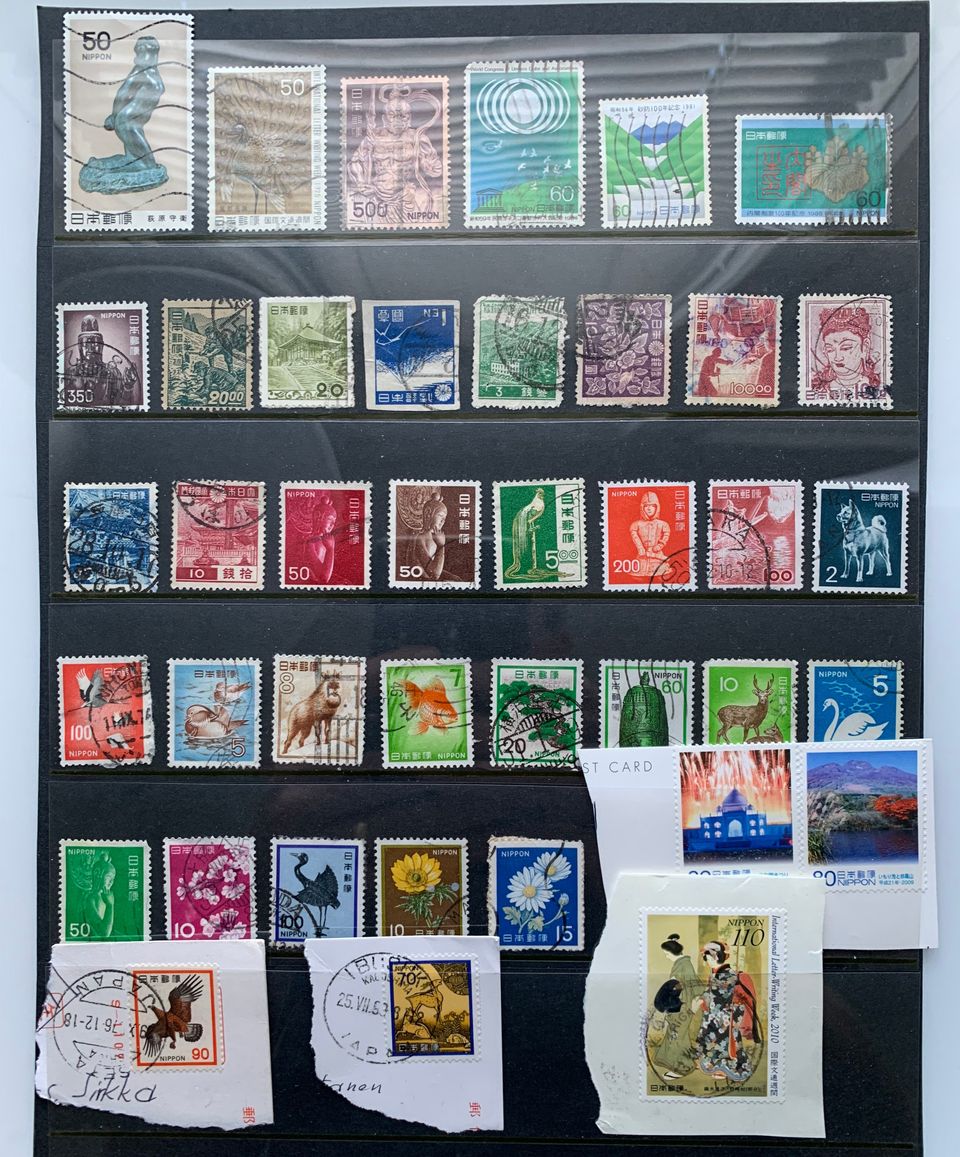 Japani + Hong Kong postimerkkejä 55kpl