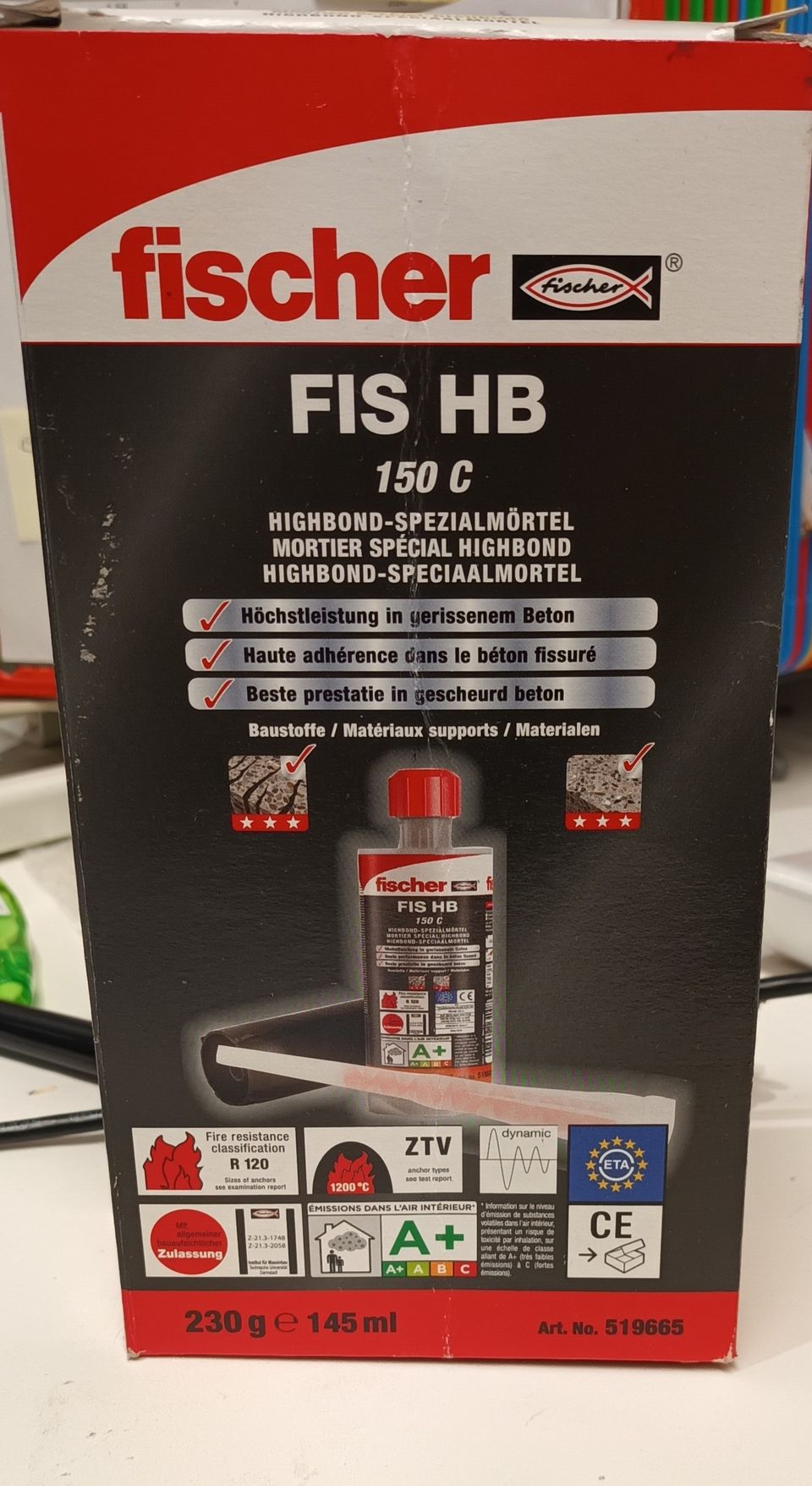 Injektiomassa fisher , FIS hb 150 c