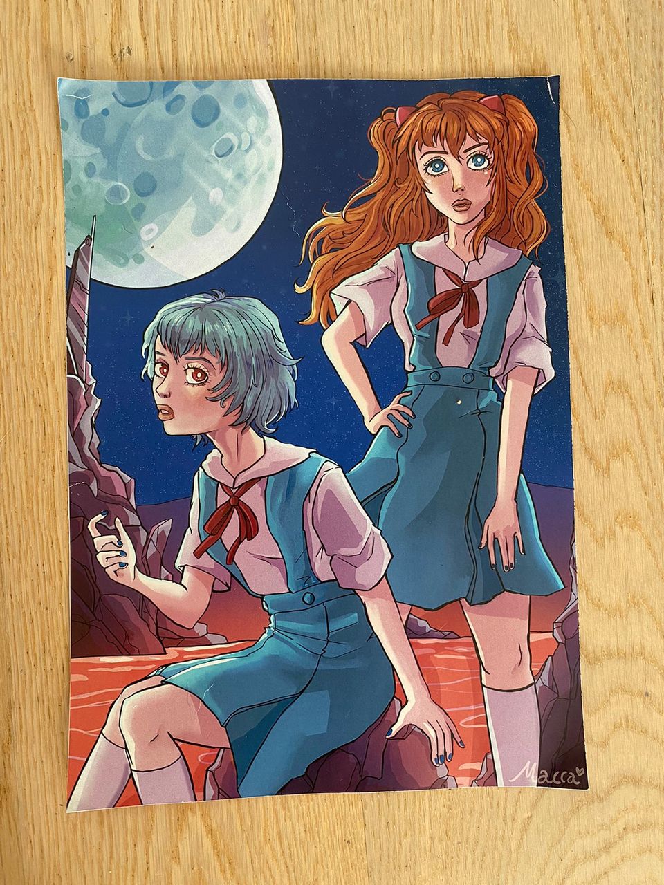 Evangelion Asuka & Rei printti