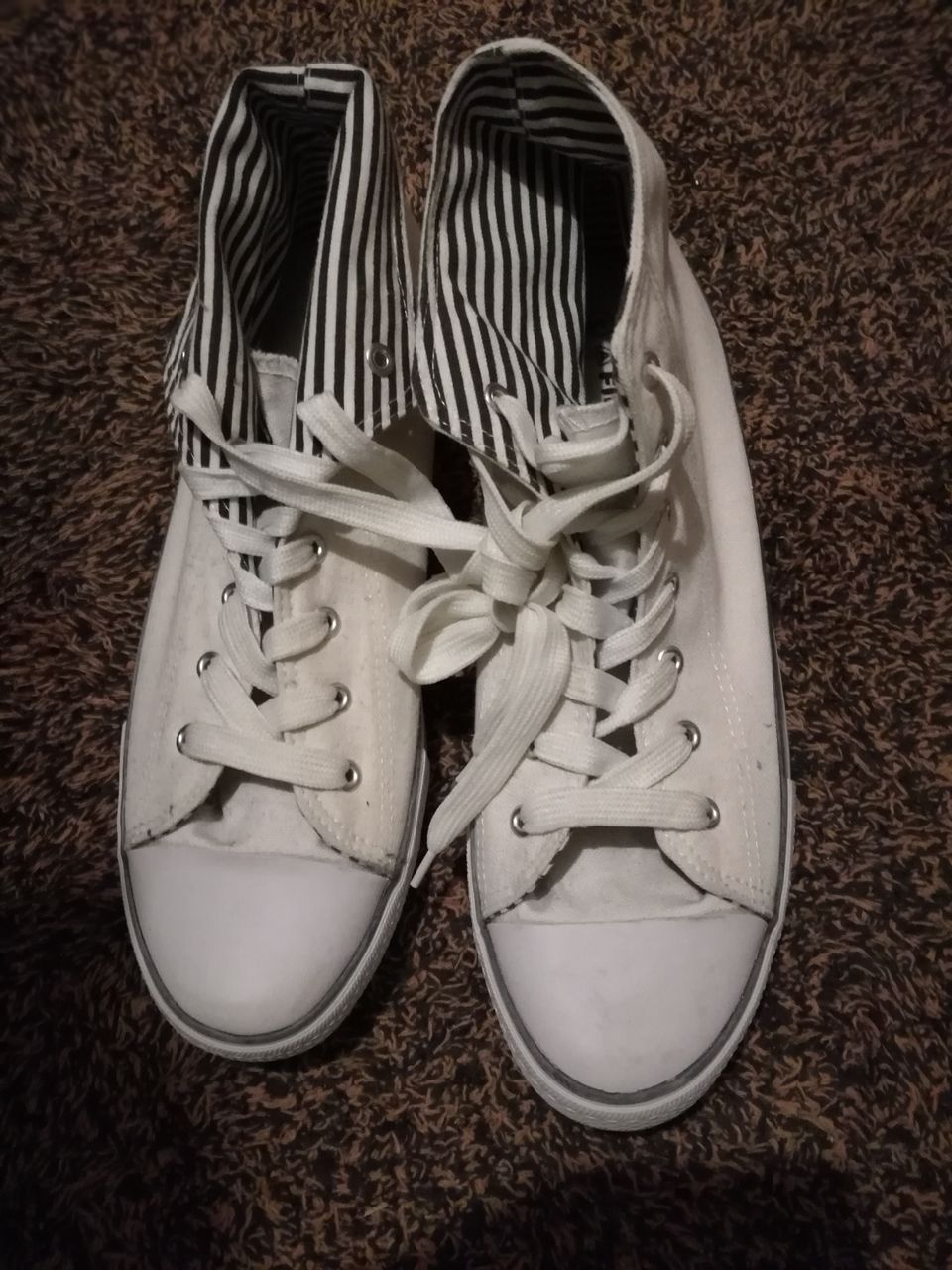 Firefly nilkkapituiset kangas tennarit kengät koko 44 valkoiset