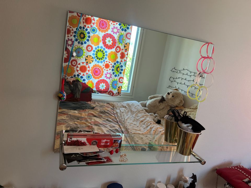 Wall mirror with shelf and full length body mirror