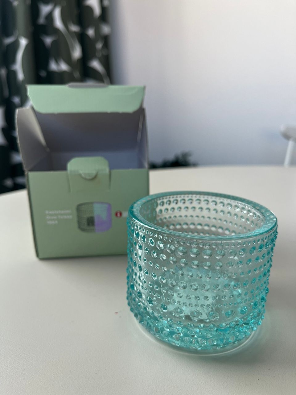 Iittala Kastehelmi tuikku / kynttilälyhty, vedenvihreä