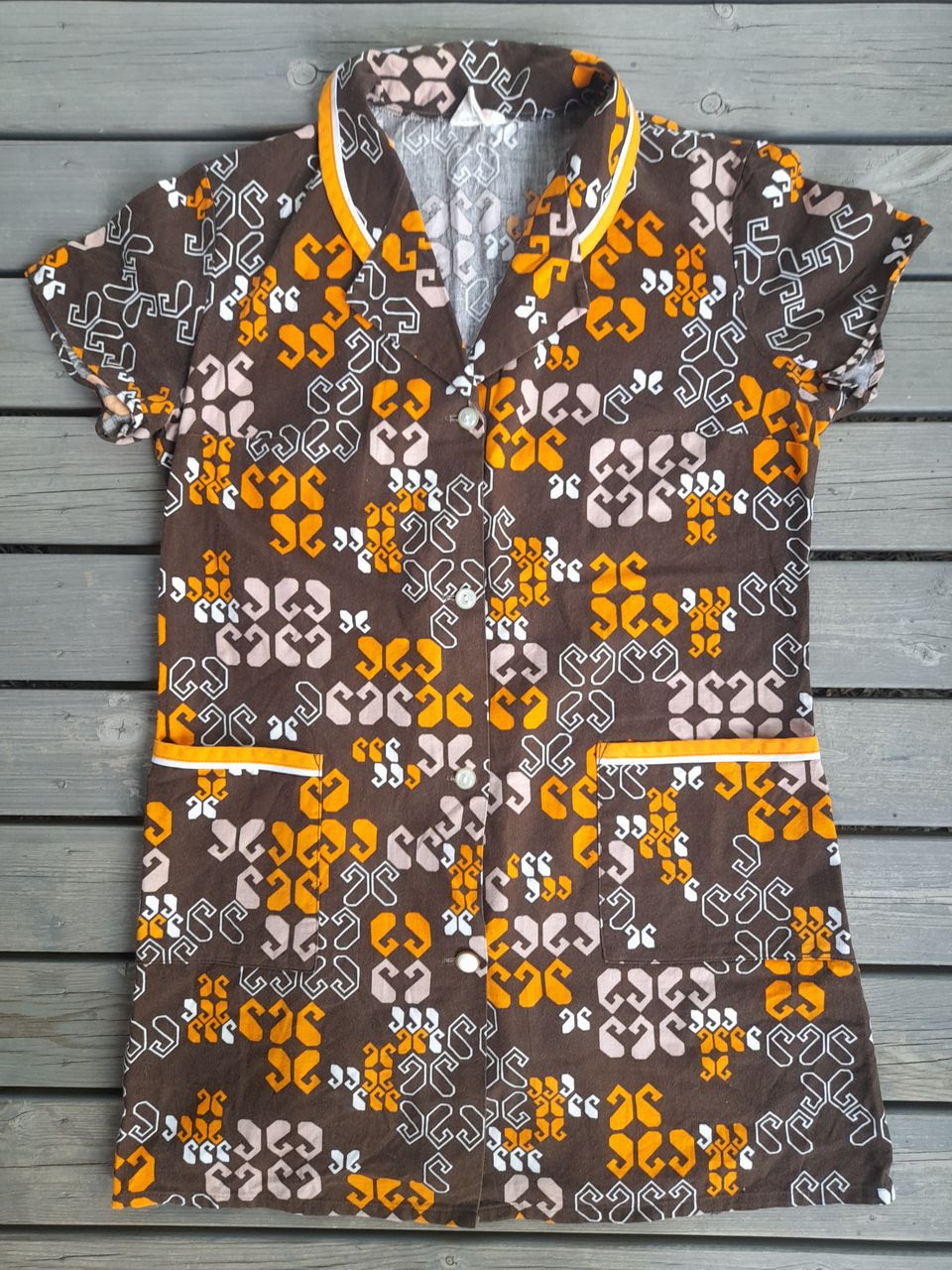 Puuvilla vintage lyhyt mekko. Koko 42