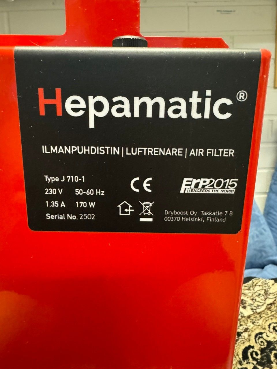 Alipaineistaja Hepamatic J 710-1