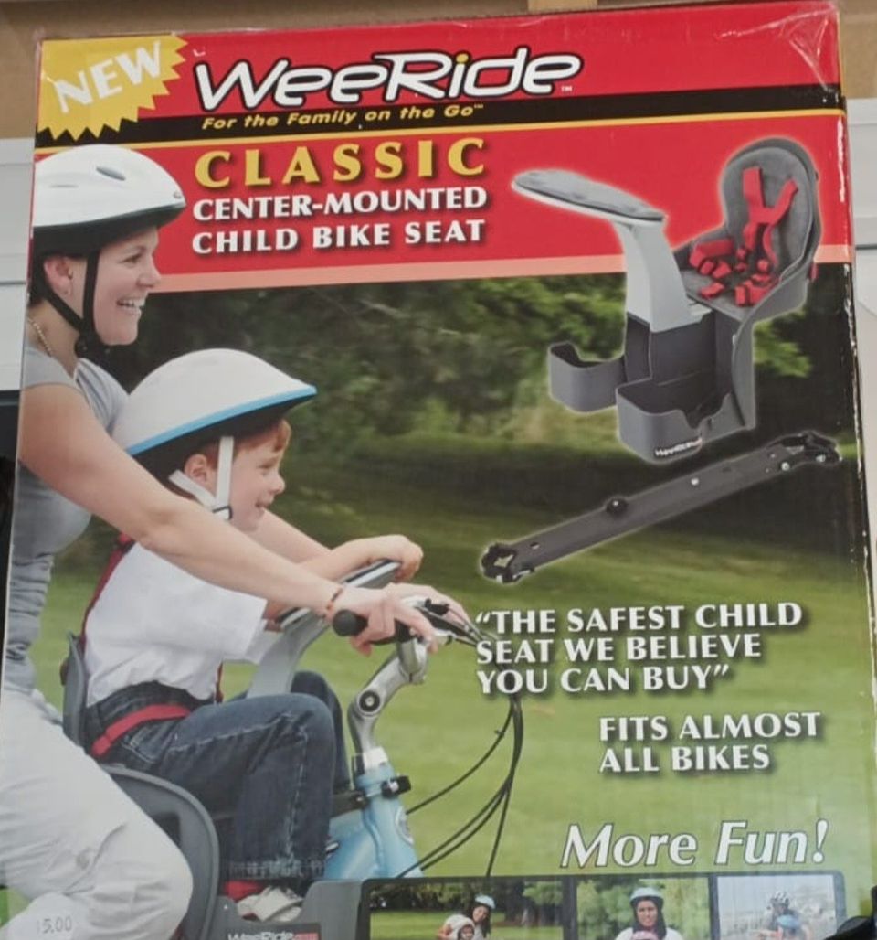 Child's Bicycle front seat and helmet