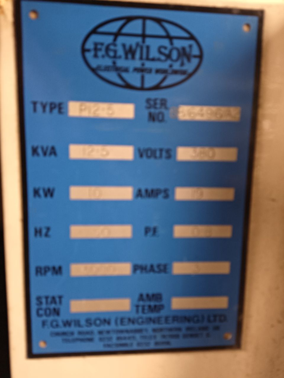 FG Wilson Perkins generaattori