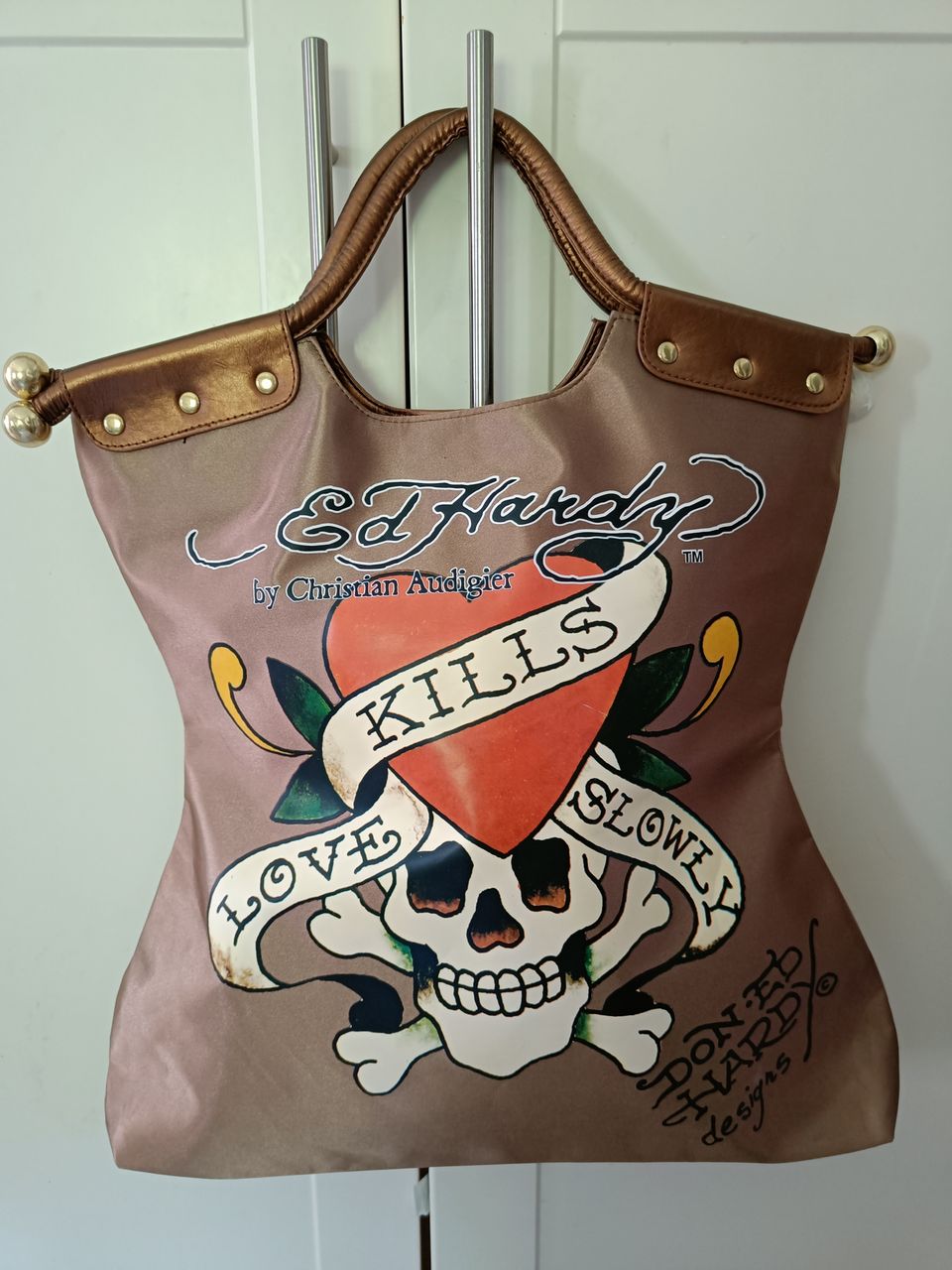 Ed Hardy ruskea LKS Tote Bag käsilaukku, uusi