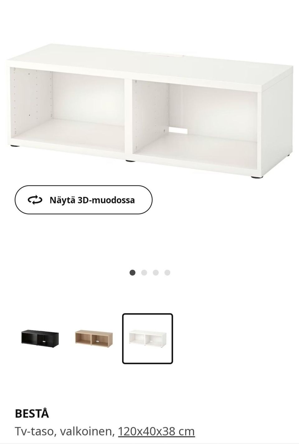 Valkoinen Ikea tv-taso