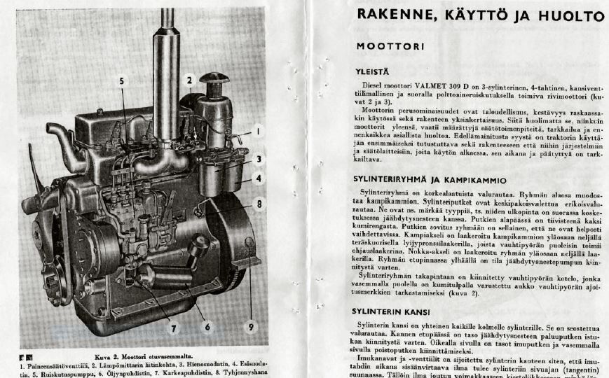 Valmet 359D - käyttäjän käsikirja ja varaosakirja