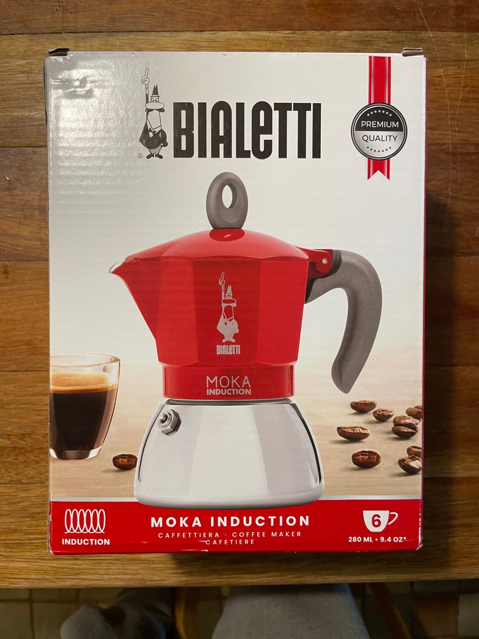 Bialetti Moka Induction Red -mutteripannu