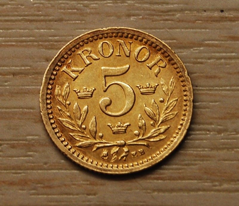 Ruotsi 5 Kronor 1881 Kultaraha