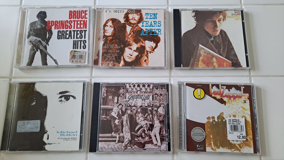 Bruce Springsteen, Bob Dylan, Alice Cooper cd:t