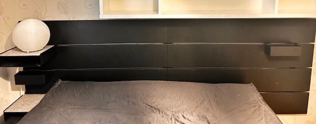 Ikea Nordli sängynpääty 140/160cm sängylle, musta