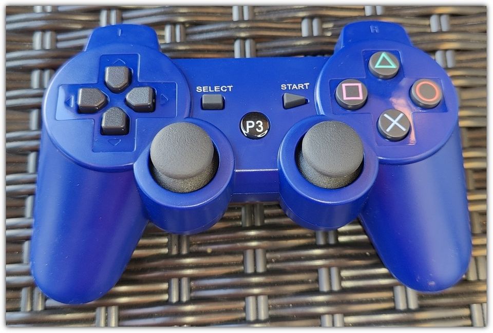Sininen langaton 6-akselinen peliohjain PS3:lle