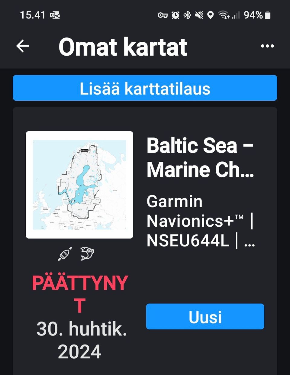 Garmin Baltic sea karttakortti (2023)