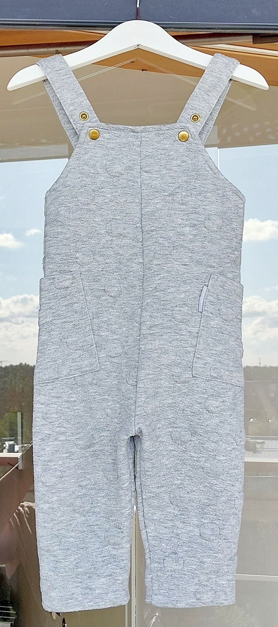 Polarn O Pyret kohokuvioidut henkselihousut koko 86 cm