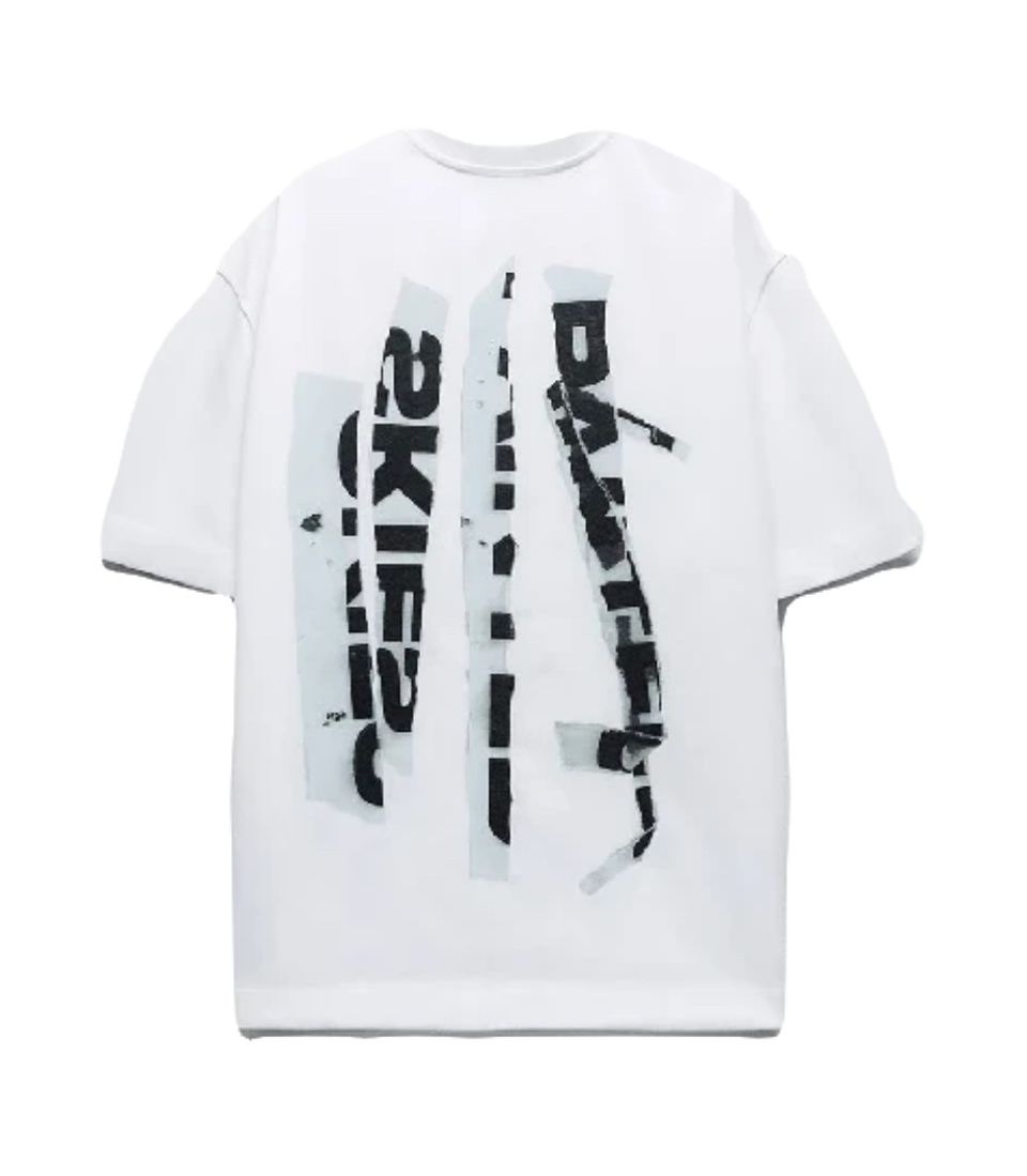 Heavy Tshirt Zara printed white