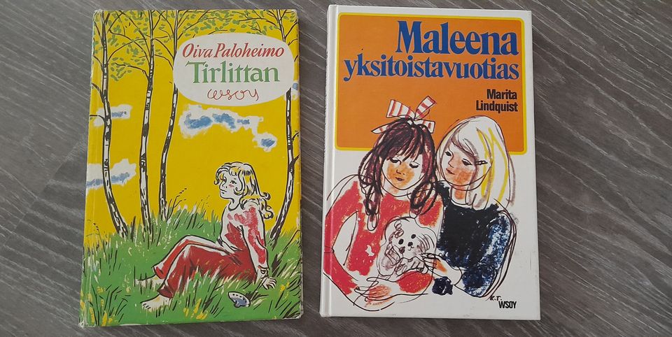 Retrolastenkirjat Tirlittan ja Maleena