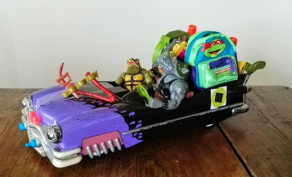 Turtles auto&laatikko- figuurit 80-90 l, hirviöt & lohikäärmeet, Jokeri 80-l