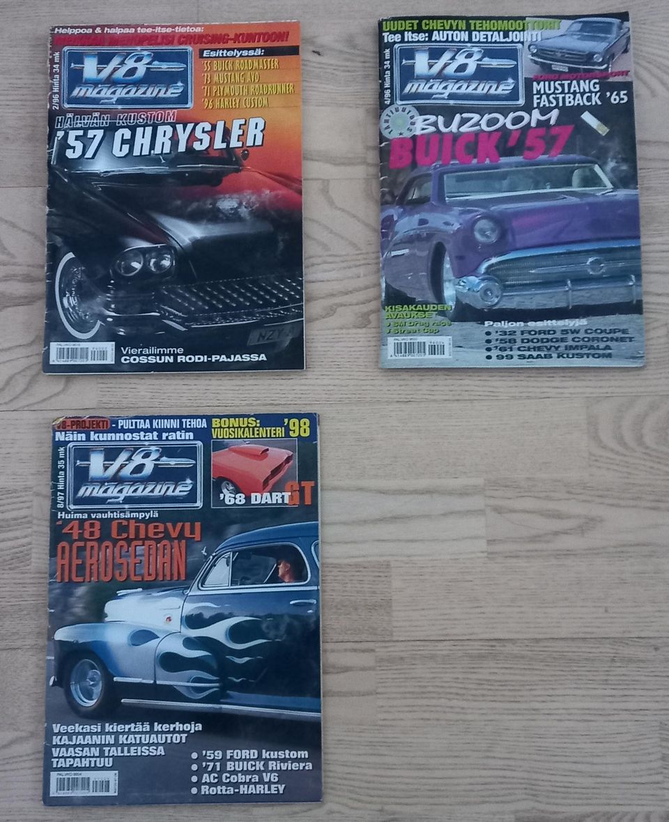 V8 lehdet 2/1996, 4/1996 ja 8/1997