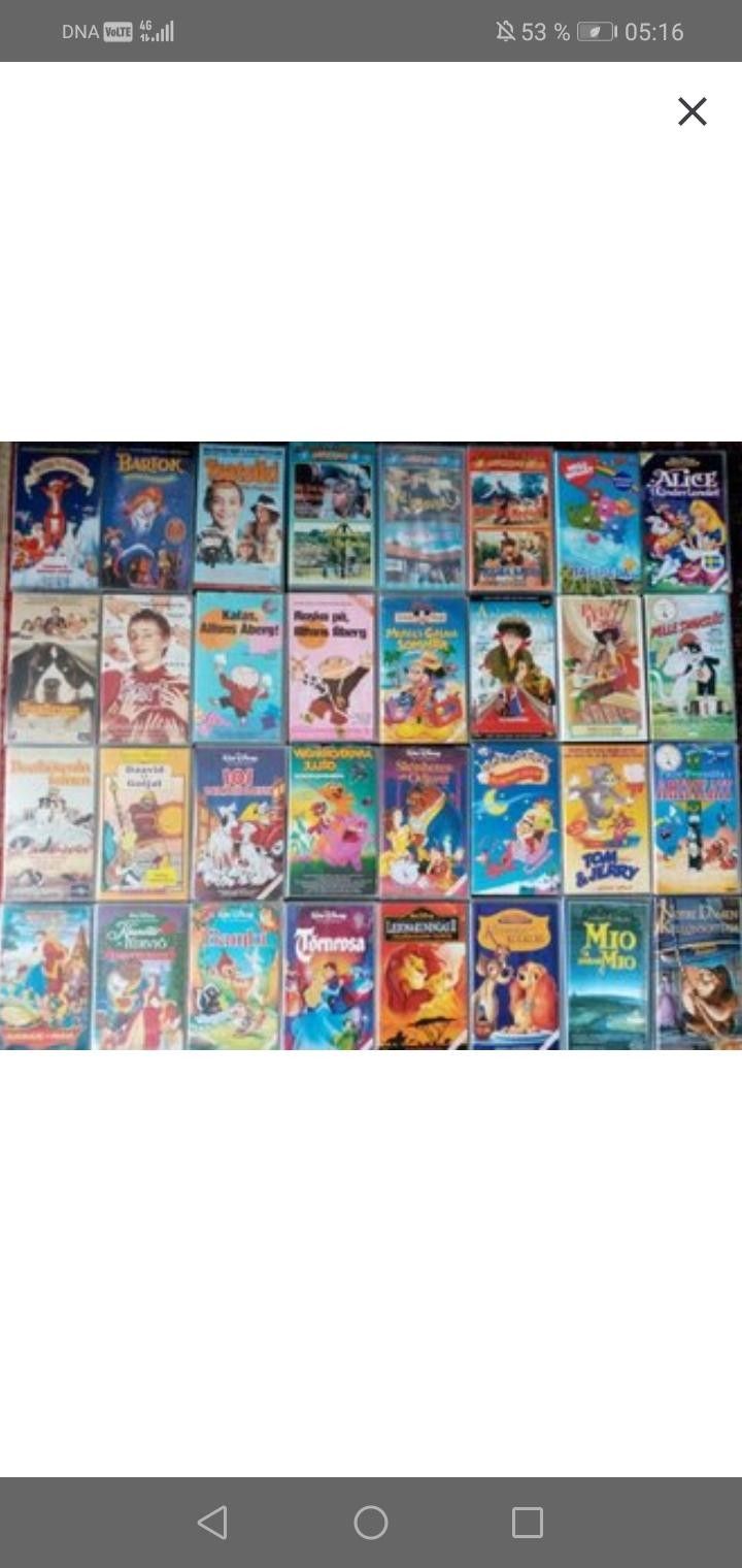 Lasten 📼 vhs filmejä, erilaisia