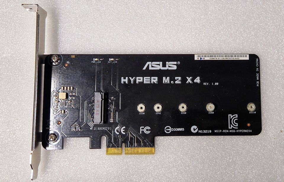 Asus Hyper M.2 SSD x4 PCIe adapteri