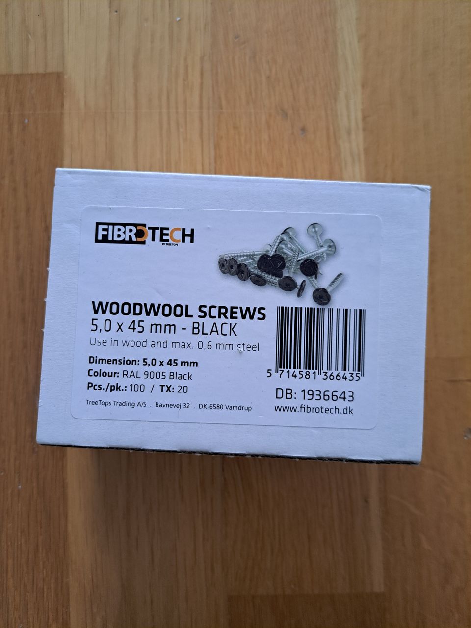 Fibrotech woodwool screws, musta 68 kpl