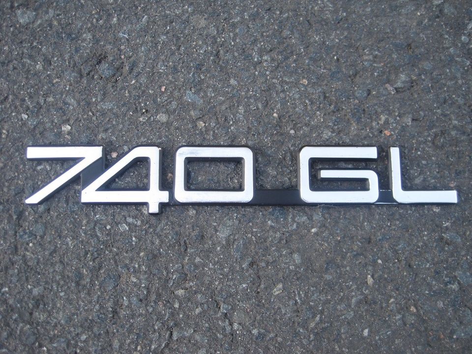 Volvo alkuperäinen 740 GL tyyppimerkintä merkki takaluukkuun