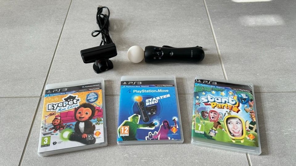 Playstation 3 Move ohjain kamera ja 3 peliä