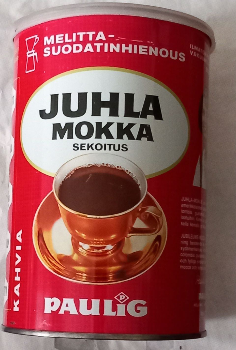 Pauligin Juhlamokka kahvipurkki