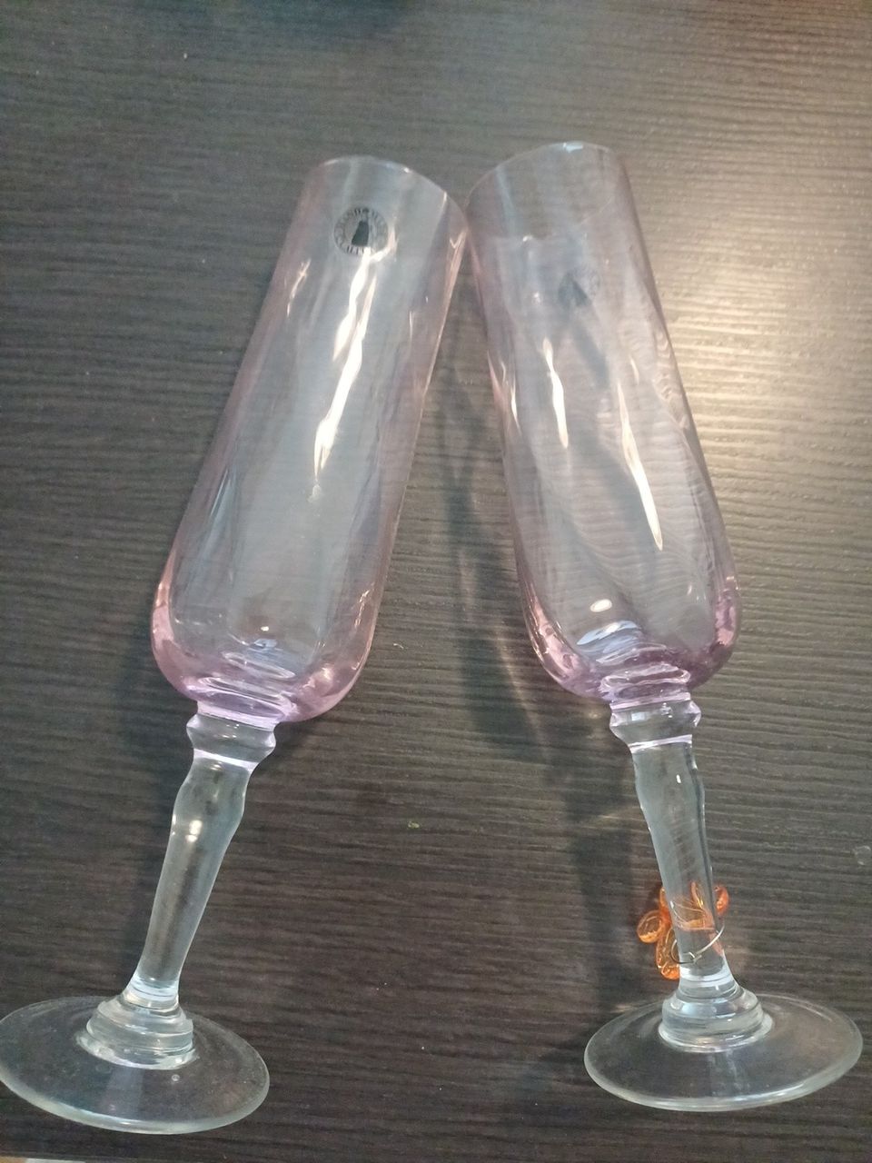 Kuohuviini lasit 2kpl vaaleanpunaiset