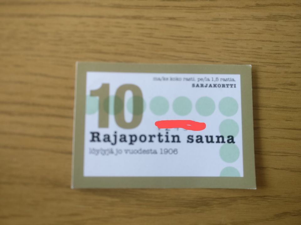 Rajaportin sauna sarjakortti