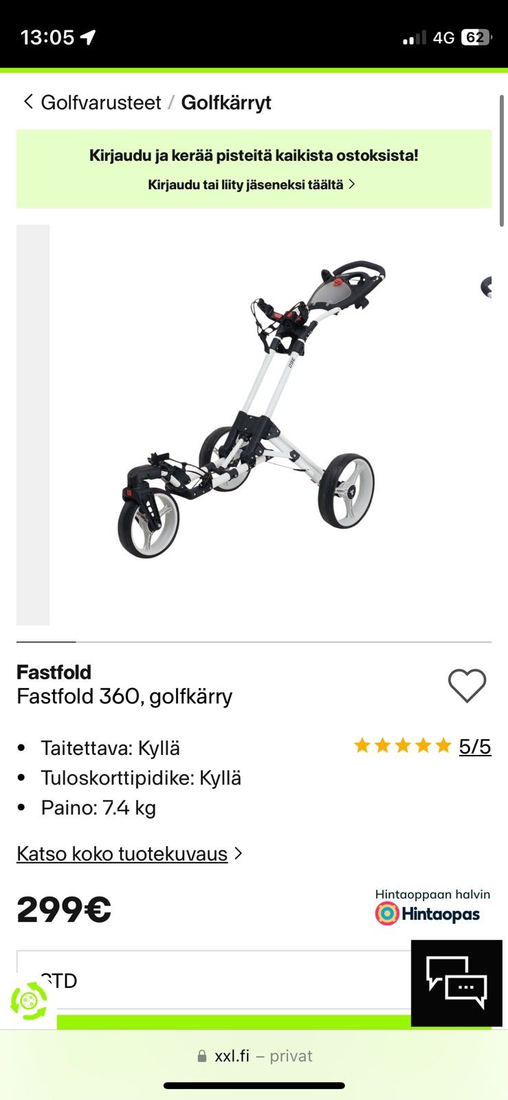 UUSI Fastfold 360 Golfkärry