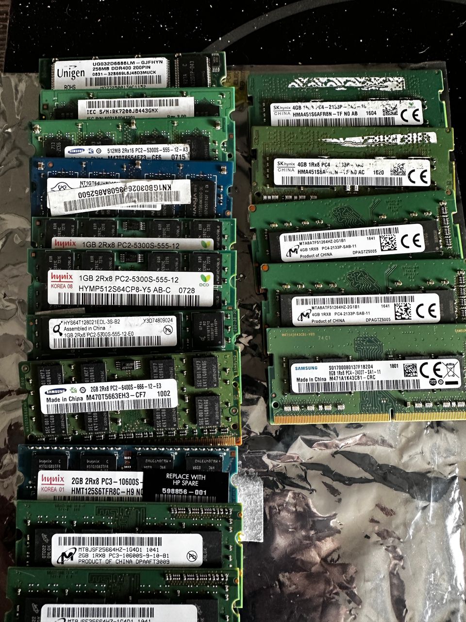 Sodimm DDR2-DDR4 256MB-8GB