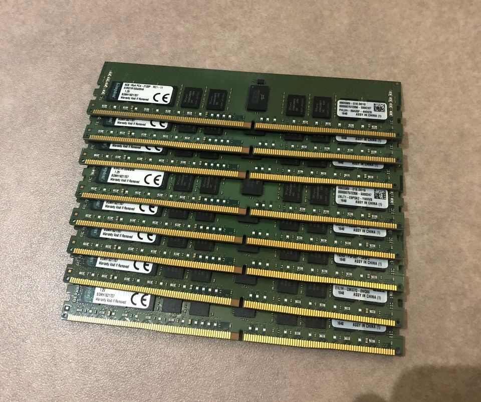 DDR4 64GB ECC reg (8x8gb) 2133Mhz Kingston