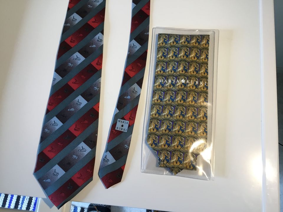 Marja Kurki solmio, kravatti 2 kpl uusia