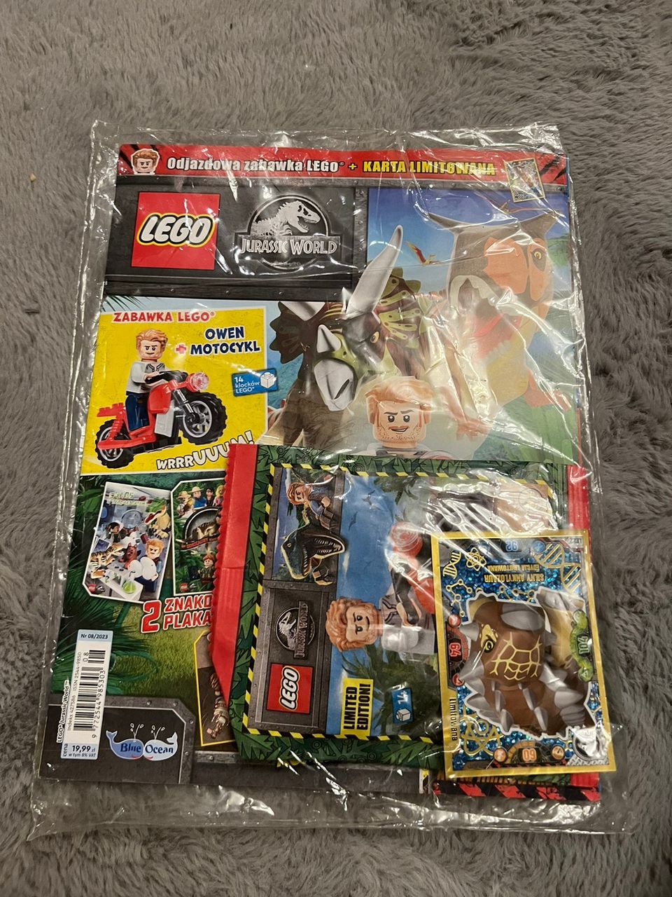 Lego lehti joka sisältää figuurin. (Huom. Lehti on puolaksi)