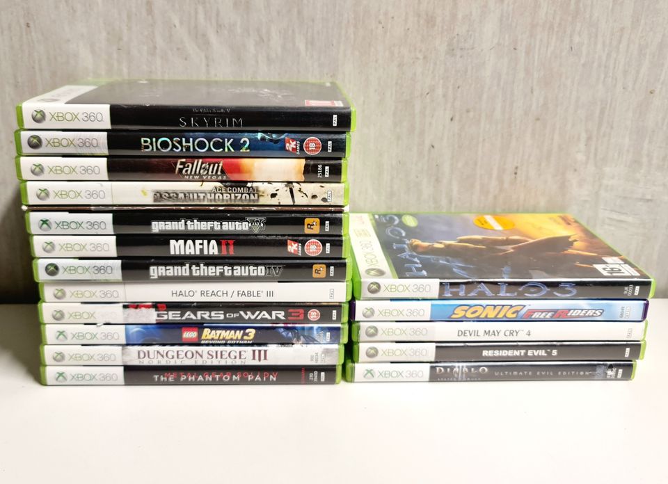 Xbox 360 pelejä 5€/kpl